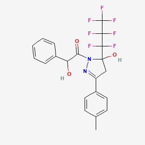 5-(heptafluoropropyl)-1-[hydroxy(phenyl)acetyl]-3-(4-methylphenyl)-4,5-dihydro-1H-pyrazol-5-ol