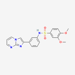 molecular formula C20H18N4O4S B4216502 N-(3-imidazo[1,2-a]pyrimidin-2-ylphenyl)-3,4-dimethoxybenzenesulfonamide 