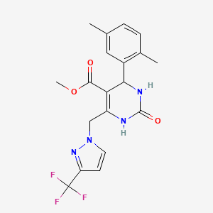 methyl 4-(2,5-dimethylphenyl)-2-oxo-6-{[3-(trifluoromethyl)-1H-pyrazol-1-yl]methyl}-1,2,3,4-tetrahydropyrimidine-5-carboxylate