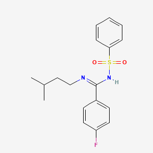 4-fluoro-N-(3-methylbutyl)-N'-(phenylsulfonyl)benzenecarboximidamide