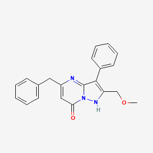 molecular formula C21H19N3O2 B4216535 5-benzyl-2-(methoxymethyl)-3-phenylpyrazolo[1,5-a]pyrimidin-7(4H)-one 