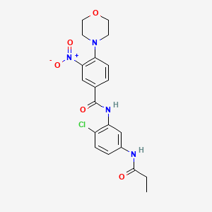 N-[2-chloro-5-(propanoylamino)phenyl]-4-(morpholin-4-yl)-3-nitrobenzamide