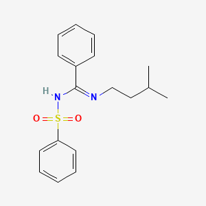 N-(3-methylbutyl)-N'-(phenylsulfonyl)benzenecarboximidamide