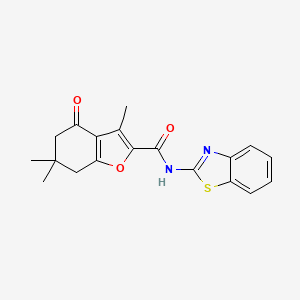 molecular formula C19H18N2O3S B4216566 N-[(2Z)-1,3-benzothiazol-2(3H)-ylidene]-3,6,6-trimethyl-4-oxo-4,5,6,7-tetrahydro-1-benzofuran-2-carboxamide 