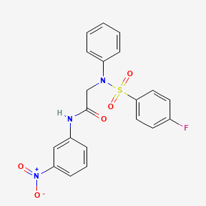 molecular formula C20H16FN3O5S B4216574 N~2~-[(4-fluorophenyl)sulfonyl]-N~1~-(3-nitrophenyl)-N~2~-phenylglycinamide 