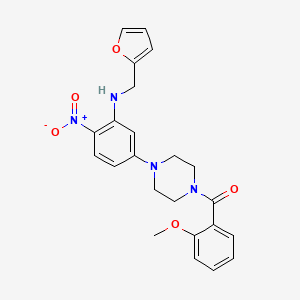 molecular formula C23H24N4O5 B4216612 (2-furylmethyl){5-[4-(2-methoxybenzoyl)-1-piperazinyl]-2-nitrophenyl}amine 