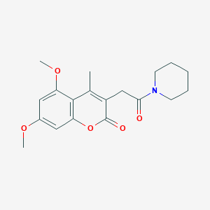 5,7-dimethoxy-4-methyl-3-[2-oxo-2-(piperidin-1-yl)ethyl]-2H-chromen-2-one