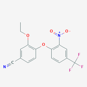 3-ethoxy-4-[2-nitro-4-(trifluoromethyl)phenoxy]benzonitrile