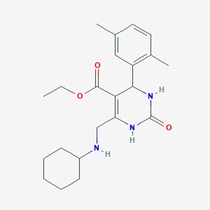 molecular formula C22H31N3O3 B4216638 ethyl 6-[(cyclohexylamino)methyl]-4-(2,5-dimethylphenyl)-2-oxo-1,2,3,4-tetrahydro-5-pyrimidinecarboxylate 