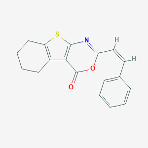molecular formula C18H15NO2S B421665 2-(2-phenylvinyl)-5,6,7,8-tetrahydro-4H-[1]benzothieno[2,3-d][1,3]oxazin-4-one 