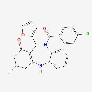 10-(4-chlorobenzoyl)-11-(2-furyl)-3-methyl-2,3,4,5,10,11-hexahydro-1H-dibenzo[b,e][1,4]diazepin-1-one