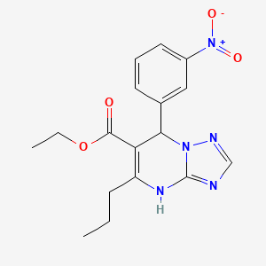 molecular formula C17H19N5O4 B4216668 ethyl 7-(3-nitrophenyl)-5-propyl-4,7-dihydro[1,2,4]triazolo[1,5-a]pyrimidine-6-carboxylate 