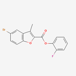 molecular formula C16H10BrFO3 B4216678 2-fluorophenyl 5-bromo-3-methyl-1-benzofuran-2-carboxylate 