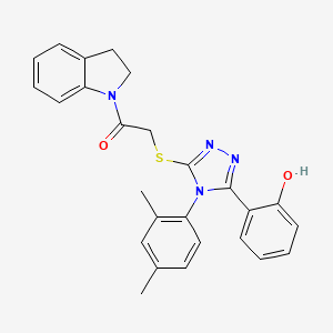 2-[5-{[2-(2,3-dihydro-1H-indol-1-yl)-2-oxoethyl]thio}-4-(2,4-dimethylphenyl)-4H-1,2,4-triazol-3-yl]phenol