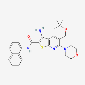 1-amino-8,8-dimethyl-5-(4-morpholinyl)-N-1-naphthyl-8,9-dihydro-6H-pyrano[4,3-d]thieno[2,3-b]pyridine-2-carboxamide