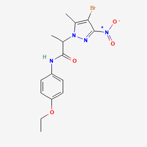 molecular formula C15H17BrN4O4 B4216692 2-(4-bromo-5-methyl-3-nitropyrazol-1-yl)-N-(4-ethoxyphenyl)propanamide 