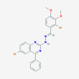 molecular formula C23H18Br2N4O2 B421672 2-Bromo-3,4-dimethoxybenzaldehyde (6-bromo-4-phenyl-2-quinazolinyl)hydrazone 