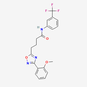 molecular formula C20H18F3N3O3 B4216747 4-[3-(2-methoxyphenyl)-1,2,4-oxadiazol-5-yl]-N-[3-(trifluoromethyl)phenyl]butanamide 