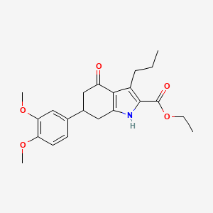 ethyl 6-(3,4-dimethoxyphenyl)-4-oxo-3-propyl-4,5,6,7-tetrahydro-1H-indole-2-carboxylate