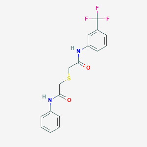 molecular formula C17H15F3N2O2S B421676 2-Phenylcarbamoylmethylsulfanyl-N-(3-trifluoromethyl-phenyl)-acetamide 