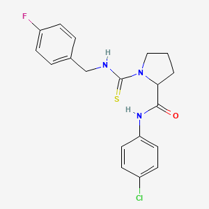 N-(4-chlorophenyl)-1-[(4-fluorophenyl)methylcarbamothioyl]pyrrolidine-2-carboxamide