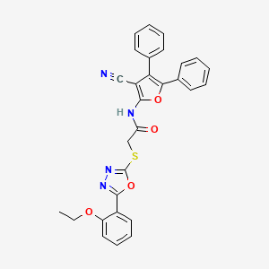 N-(3-cyano-4,5-diphenyl-2-furyl)-2-{[5-(2-ethoxyphenyl)-1,3,4-oxadiazol-2-yl]thio}acetamide