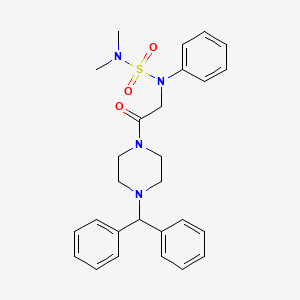 ({2-[4-(DIPHENYLMETHYL)PIPERAZIN-1-YL]-2-OXOETHYL}(PHENYL)SULFAMOYL)DIMETHYLAMINE