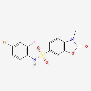 N-(4-bromo-2-fluorophenyl)-3-methyl-2-oxo-2,3-dihydro-1,3-benzoxazole-6-sulfonamide