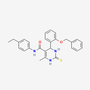 4-[2-(benzyloxy)phenyl]-N-(4-ethylphenyl)-6-methyl-2-thioxo-1,2,3,4-tetrahydro-5-pyrimidinecarboxamide