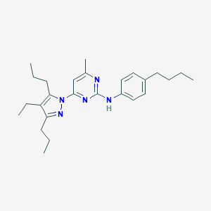 molecular formula C26H37N5 B421681 N-(4-butylphenyl)-4-(4-ethyl-3,5-dipropylpyrazol-1-yl)-6-methylpyrimidin-2-amine 