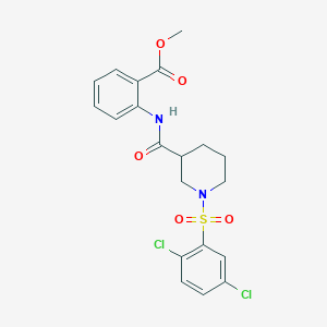 molecular formula C20H20Cl2N2O5S B4216819 Methyl 2-[[1-(2,5-dichlorophenyl)sulfonylpiperidine-3-carbonyl]amino]benzoate 