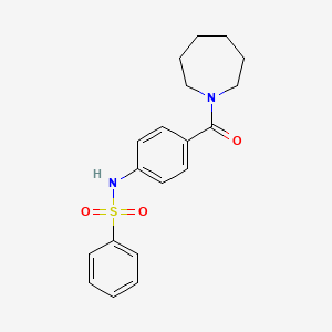 molecular formula C19H22N2O3S B4216839 N-[4-(1-azepanylcarbonyl)phenyl]benzenesulfonamide 