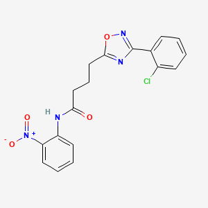 molecular formula C18H15ClN4O4 B4216846 4-[3-(2-chlorophenyl)-1,2,4-oxadiazol-5-yl]-N-(2-nitrophenyl)butanamide 