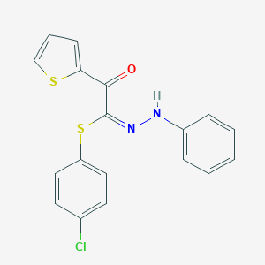 molecular formula C18H13ClN2OS2 B421685 4-chlorophenyl 2-oxo-N-phenyl-2-(2-thienyl)ethanehydrazonothioate 