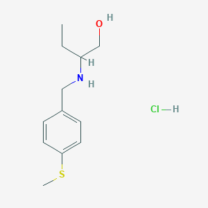 molecular formula C12H20ClNOS B4216879 2-[(4-Methylsulfanylphenyl)methylamino]butan-1-ol;hydrochloride 