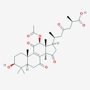 molecular formula C₃₂H₄₄O₉ B042169 (2R,6S)-6-[(3S,5R,10S,12S,13R,14R,17R)-12-乙酰氧基-3-羟基-4,4,10,13,14-五甲基-7,11,15-三氧代-1,2,3,5,6,12,16,17-八氢环戊[a]菲并蒽-17-基]-2-甲基-4-氧代庚酸 CAS No. 98665-19-1