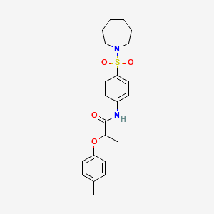 molecular formula C22H28N2O4S B4216913 N-[4-(azepan-1-ylsulfonyl)phenyl]-2-(4-methylphenoxy)propanamide 