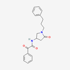 molecular formula C21H22N2O3 B4216917 2-oxo-N-[5-oxo-1-(3-phenylpropyl)pyrrolidin-3-yl]-2-phenylacetamide 