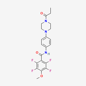 2,3,5,6-tetrafluoro-4-methoxy-N-[4-(4-propionyl-1-piperazinyl)phenyl]benzamide