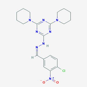 molecular formula C20H25ClN8O2 B421696 4-Chloro-3-nitrobenzaldehyde [4,6-di(1-piperidinyl)-1,3,5-triazin-2-yl]hydrazone 