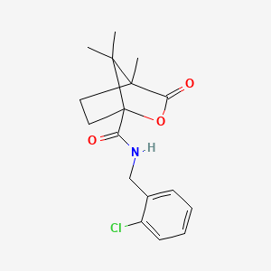 molecular formula C17H20ClNO3 B4216992 N-(2-chlorobenzyl)-4,7,7-trimethyl-3-oxo-2-oxabicyclo[2.2.1]heptane-1-carboxamide 