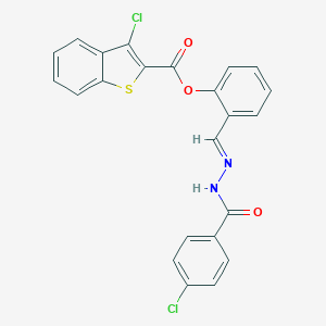2-(2-(4-Chlorobenzoyl)carbohydrazonoyl)PH 3-CL-1-benzothiophene-2-carboxylate
