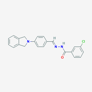 molecular formula C22H18ClN3O B421701 3-chloro-N'-[4-(1,3-dihydro-2H-isoindol-2-yl)benzylidene]benzohydrazide 