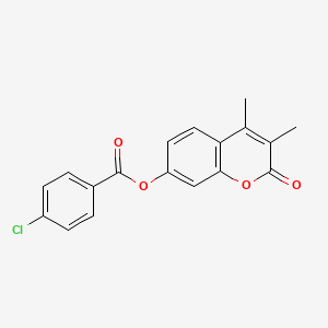 molecular formula C18H13ClO4 B4217058 3,4-dimethyl-2-oxo-2H-chromen-7-yl 4-chlorobenzoate 