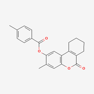 3-METHYL-6-OXO-6H,7H,8H,9H,10H-CYCLOHEXA[C]CHROMEN-2-YL 4-METHYLBENZOATE