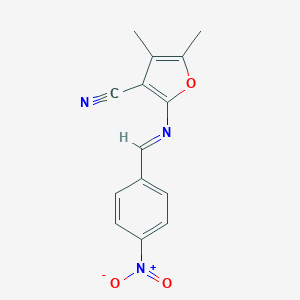 molecular formula C14H11N3O3 B421707 2-({4-Nitrobenzylidene}amino)-4,5-dimethyl-3-furonitrile 