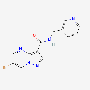 molecular formula C13H10BrN5O B4217075 6-bromo-N-(pyridin-3-ylmethyl)pyrazolo[1,5-a]pyrimidine-3-carboxamide 