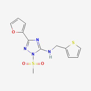 3-(Furan-2-YL)-1-methanesulfonyl-N-[(thiophen-2-YL)methyl]-1H-1,2,4-triazol-5-amine