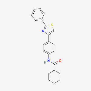 molecular formula C22H22N2OS B4217089 N-[4-(2-phenyl-1,3-thiazol-4-yl)phenyl]cyclohexanecarboxamide 