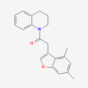 molecular formula C21H21NO2 B4217098 1-(3,4-dihydro-2H-quinolin-1-yl)-2-(4,6-dimethyl-1-benzofuran-3-yl)ethanone 